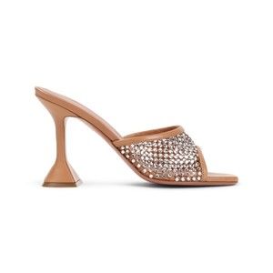 Amina Muaddi Crystallized Leather Sandals - NWT